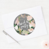 Rustieke roze bloemenkrans zoet 16 sticker (Envelop)