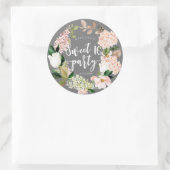 Rustieke roze bloemenkrans zoet 16 sticker (Tas)