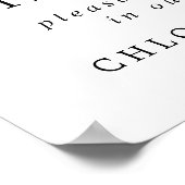 Rustieke Roze Bloemige Trouwfoto Booth Bord Poster (Hoek)