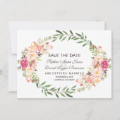 Rustieke roze bloesem bloesem bewaar de datum save the date (Voorkant)