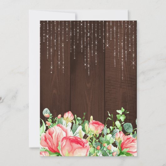 Rustieke roze blos tuin rozen pensioenfeest kaart (Achterkant)