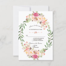 Rustieke Roze Blush Bloem Bloom Wedding RSVP