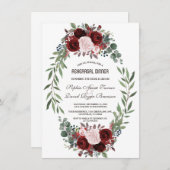 Rustieke Roze Blush Bloemstuk Proefdinermenu Kaart (Voorkant / Achterkant)