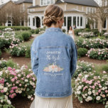 Rustieke Roze Boho Rozen De bruid bruiloft cadeau Denim Jacket<br><div class="desc">Deze bruiloft thema denim jas is ontworpen als een geschenk voor de bruid of bruid te zijn. Het beschikt over een rustiek boho chique ontwerp met een cluster van handbeschilderde waterverf rozen en bloesems in tinten van stoffig roos, roze en koraal, met eucalyptusbladeren en tuingroen gebonden met een witte satijnen...</div>