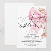 Rustieke Roze Boog Sweet 16 Verjaardag Kaart (Voorkant / Achterkant)