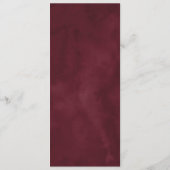 Rustieke Roze Bourgogne en Paarse Bloemen bruiloft Menu (Achterkant)