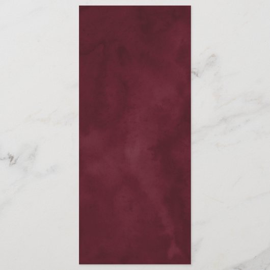 Rustieke Roze Bourgogne en Paarse Bloemen bruiloft Menu (Achterkant)