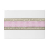 Rustieke Roze Burlap en Kant Uitnodigingen Wikkel (Achterkant Voorbeeld)