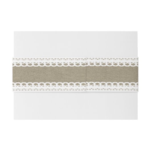 Rustieke Roze Burlap en Kant Uitnodigingen Wikkel (Achterkant Voorbeeld)