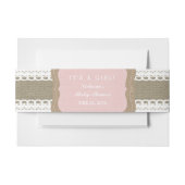 Rustieke Roze Burlap en Kant Uitnodigingen Wikkel (Voorkant Voorbeeld)