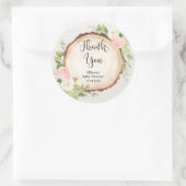 Rustieke roze crème bloem houten schijf ronde sticker (Tas)