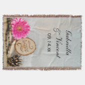 Rustieke Roze Daisy Woodland bruiloft aandenken Deken (Voorkant)