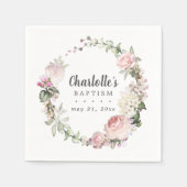 Rustieke roze en witte bloemendoop servet (Voorkant)