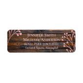 Rustieke ROZE GOUD Huwelijk Roze Hout Budget Etiket (Voorkant)