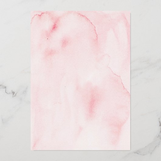 Rustieke Roze Gouden Bloemachtige Bruidsfeest Folie Uitnodiging (Achterkant)