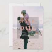 Rustieke Roze Gouden Minimalistische Moderne Foto Save The Date (Voorkant)