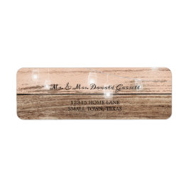 Rustieke roze hout en lantaarns etiket