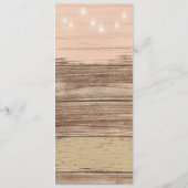 Rustieke roze hout en lantaarns menu (Achterkant)