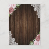 Rustieke Roze Houten Bloemenlint Bloemstuk Kaart (Achterkant)