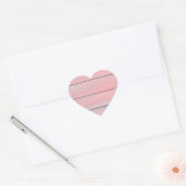 Rustieke Roze Houten Hart Sticker Label (Envelop)