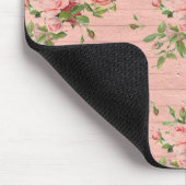 Rustieke Roze Houten Rozen Muismat (Hoek)