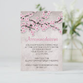 Rustieke Roze Kersenbloesem Logeercaarten Informatiekaartje (Staand voorkant)