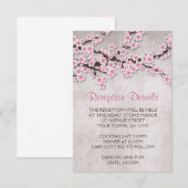 Rustieke Roze Kersenbloesem Ontvangstkaarten Informatiekaartje (Voorkant / Achterkant)