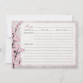 Rustieke Roze Kersenbloesem Receptkaarten (Voorkant)