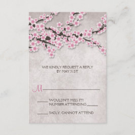 Rustieke Roze Kersenbloesem RSVP-kaarten RSVP Kaartje