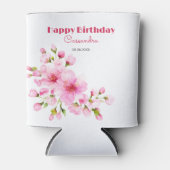 Rustieke Roze Kersenbloesem Sakura Floral Verjaard Blikjeskoeler (Voorkant)