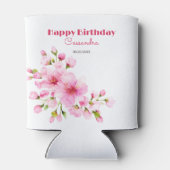 Rustieke Roze Kersenbloesem Sakura Floral Verjaard Blikjeskoeler (Achterkant)