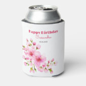 Rustieke Roze Kersenbloesem Sakura Floral Verjaard Blikjeskoeler (Blikje Achterkant)