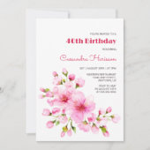 Rustieke Roze Kersenbloesem Sakura Floral Verjaard Kaart (Voorkant)