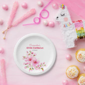 Rustieke Roze Kersenbloesem Sakura Floral Verjaard Papieren Bordje (Feest)