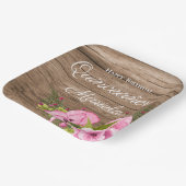 Rustieke Roze Klaprozen Quinceañera Papieren Bordje (Gebogen)