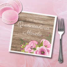 Rustieke Roze Klaprozen Quinceañera