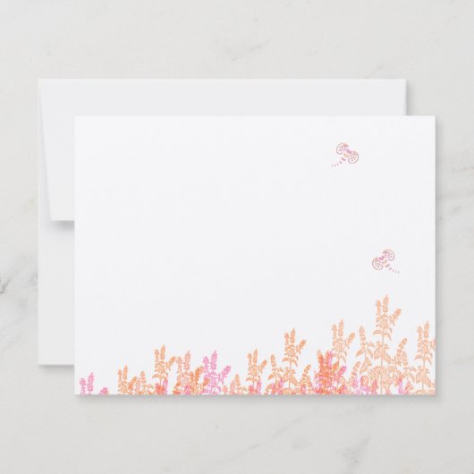 Rustieke Roze Koraal Wildflower Bijenbruiloft Dank Bedankkaart (Achterkant)