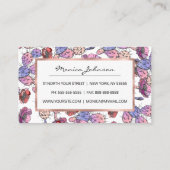 Rustieke roze lavendel waterverf cactus floraal kortingskaartje (Achterkant)