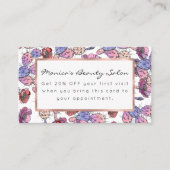 Rustieke roze lavendel waterverf cactus floraal kortingskaartje (Voorkant)