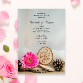 Rustieke Roze Madeliefjes Bosland Post Bruiloftsbr Kaart