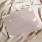 Rustieke roze minimale wolkenluiers voor baby informatiekaartje