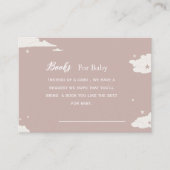 Rustieke roze minimalistische cloudboeken voor bab informatiekaartje (Voorkant)