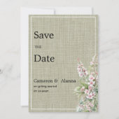 Rustieke roze mint botanische bloem Save the Date Kaart (Voorkant)