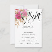 Rustieke Roze Pampas Waterverf Handbeschilderd RSVP Kaartje (Voorkant)