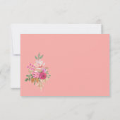 Rustieke Roze Pampas Waterverf Handbeschilderd RSVP Kaartje (Achterkant)