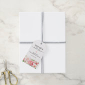 Rustieke Roze Pioen Bloemige Bruiloftsfeest Cadeaulabel (Met Touw)