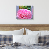 Rustieke Roze Pioenbloem Canvas Afdruk (Insitu (Slaapkamer))
