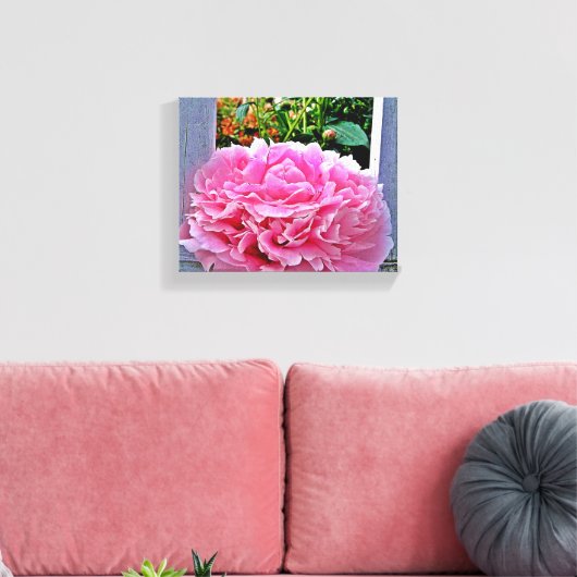  Rustieke Roze Pioenbloem Canvas Afdruk (Insitu (Woonkamer))
