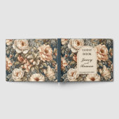 Rustieke Roze Pioenrozen Vintage bruiloft Gastenboek (Volledig)