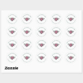 Rustieke Roze Poinsettia Bloom Vakantie Envelop Se Ronde Sticker (Vel)